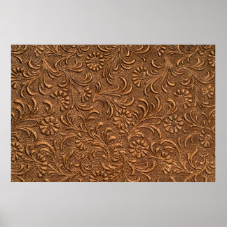 embossed floral panel, copper poster