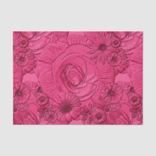 Embossed Flowers-Berry-Tissue Wrapping Tissue Paper