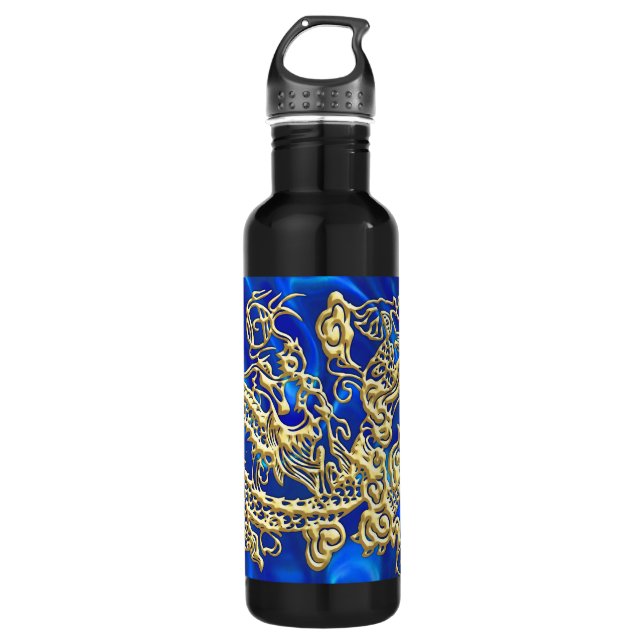 Embossed Gold Dragon 710 Ml Water Bottle (Front)