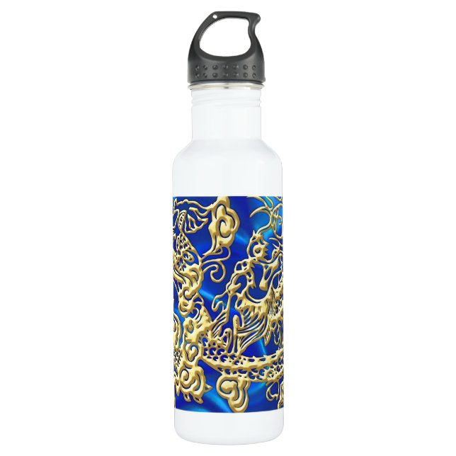 Embossed Gold Dragon 710 Ml Water Bottle (Front)