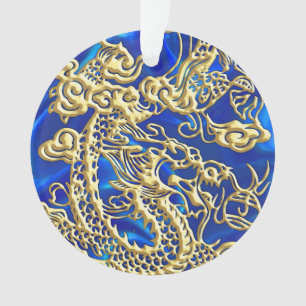Embossed Gold Dragon Ornament
