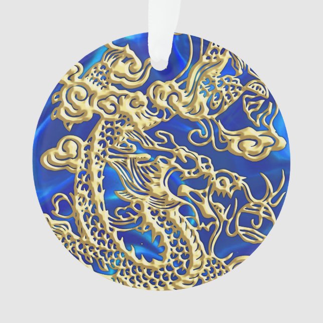 Embossed Gold Dragon Ornament (Front)
