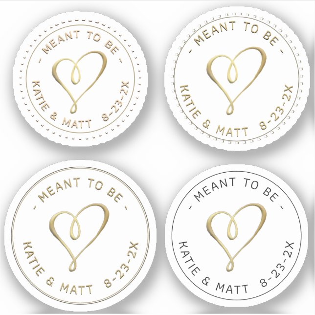 Embossed Gold Hearts Meant to Be Wedding Sampler   (Front)