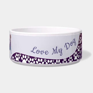 Embossed Indigo Gradient Paw Print Dog Outline