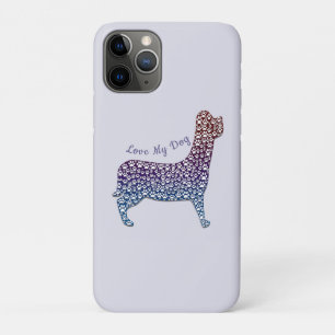Embossed Indigo Gradient Paw Print Dog Outline Case-Mate iPhone Case