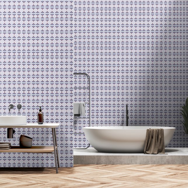 Embossed Indigo Gradient Paw Print Dog Outline Wallpaper (Bathroom)