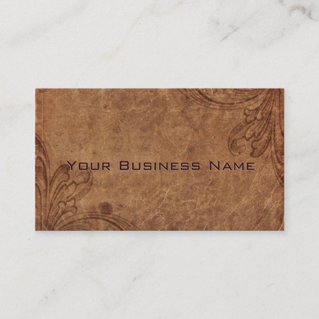 Embossed Leather Look Corporate Business Card (Front)