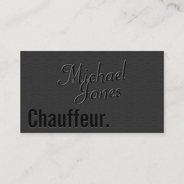 Embossed Look Chauffeur Business Business Card (Front)