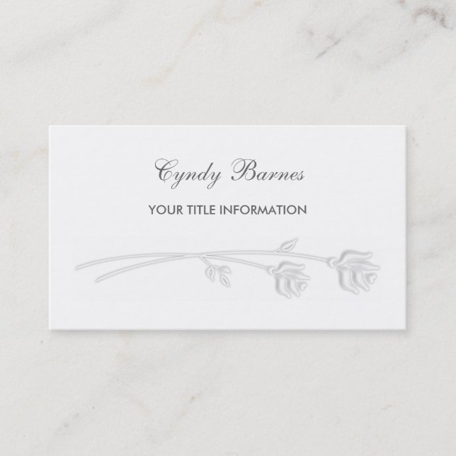 Embossed Look Roses Business Card (Front)