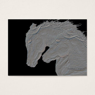 Embossed Look Silver Horses