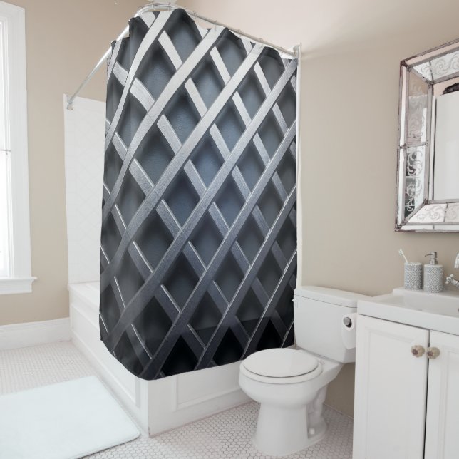 Embossed Metal Shower Curtain (In Situ)