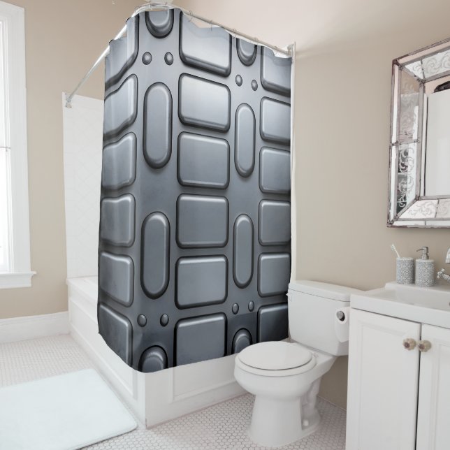 Embossed Metal Shower Curtain (In Situ)