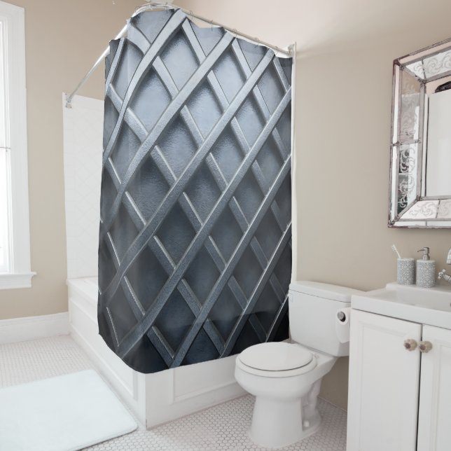 Embossed Metal Shower Curtain (In Situ)