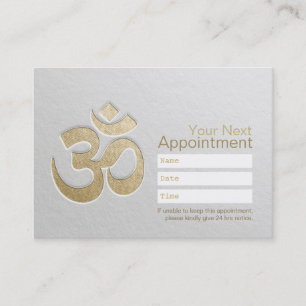 Embossed OM Symbol YOGA Instructor Appointment Card