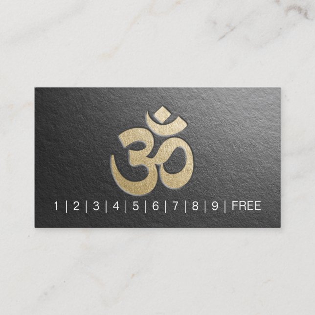Embossed OM Symbol YOGA Instructor Loyalty Punch Card (Front)