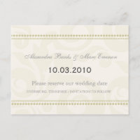 Embossed Pale green Save the Date Postcards