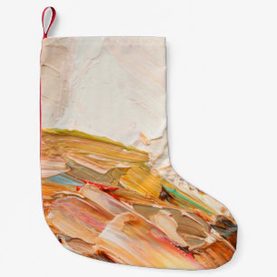 Embossed pasty oil paints and reliefs. Primary col Small Christmas Stocking