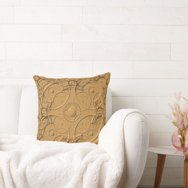 Embossed Rings on Gold Metal Cushion (Couch)