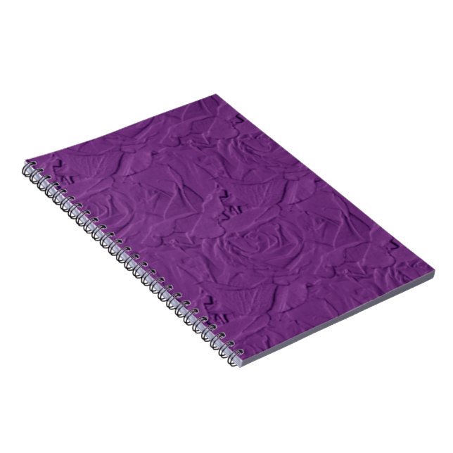 Embossed Roses Lavender Purple NOTEBOOK (Right Side)