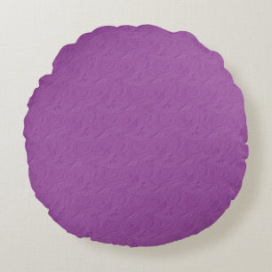 Embossed Roses, Lilac Purple - Round Throw Pillow