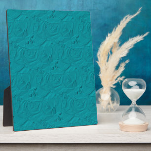 Embossed Roses TEAL Plaque