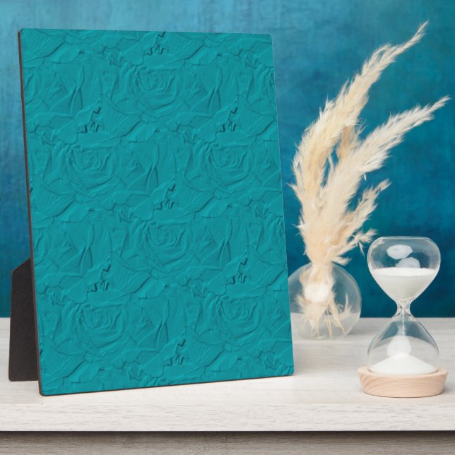 Embossed Roses TEAL Plaque (Side)