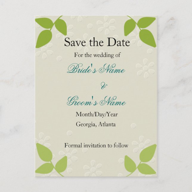 Embossed - Save the Date card (Front)