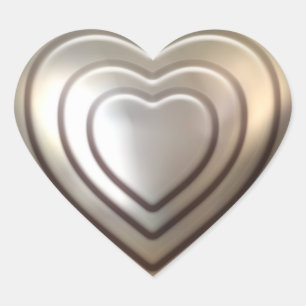Embossed Silver Heart Sticker