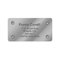 Embossed Silver Steel Plate Address Label Template
