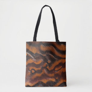 Embossed Snakeskin Look Tote Bag