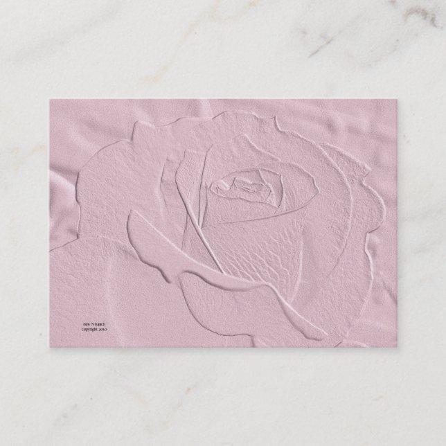 Embossed Soft Pink Rose Business Card (Front)