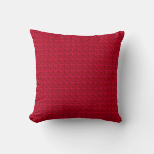 Embossed Swirls Throw Pillow, Raspberry Red Cushion