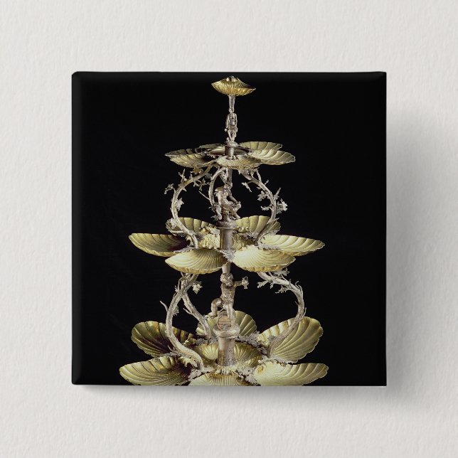 Embossed table centrepiece 15 cm square badge (Front)