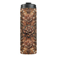 Embossed Vintage Floral Faux Leather Look