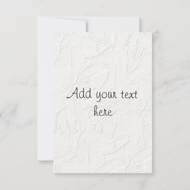 Embossed White Floral 3 Wedding Invitation (Back)