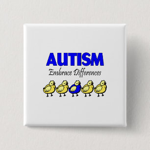 Embrace Autism (Ducks) 15 Cm Square Badge