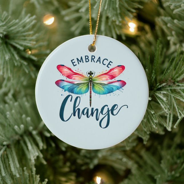 Embrace Change - Artistic Dragonfly Ceramic Tree Decoration (Tree)