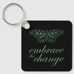 Embrace Change Green Key Ring