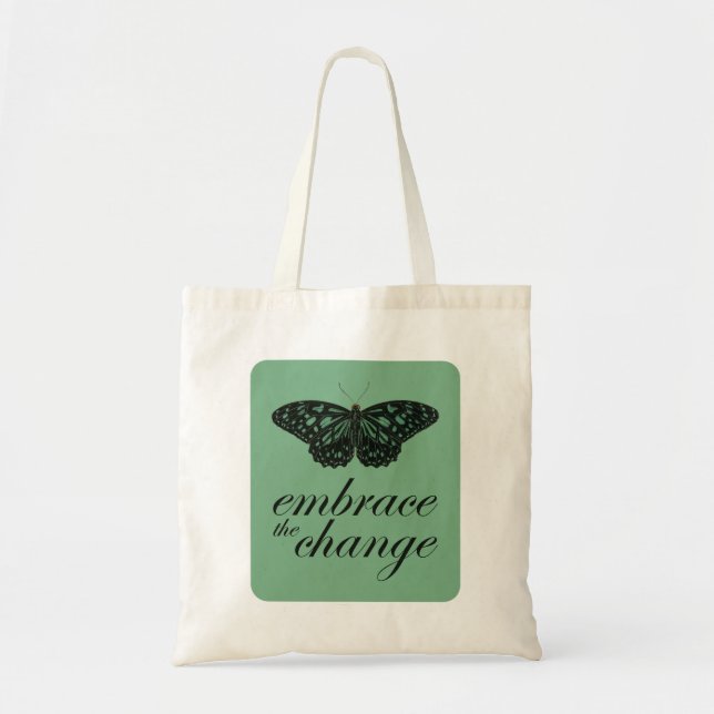 Embrace Change Green Tote Bag (Front)