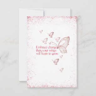 Embrace Change-Inspirational Semicolon Butterfly Card