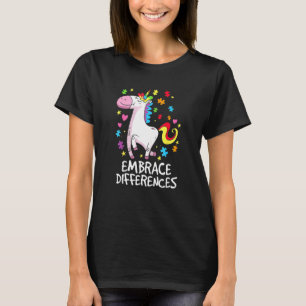 Embrace Differences Autism Awareness Unicorn Puzzl T-Shirt
