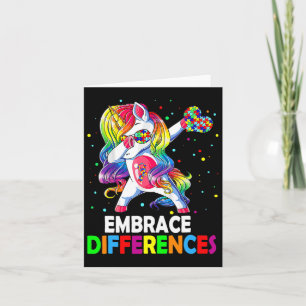 Embrace Differences Dabbing Unicorn Autism Awarene Card
