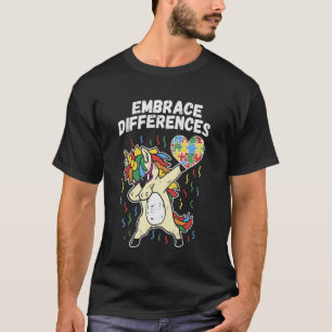 Embrace Differences Dabbing Unicorn Shirt Autism A