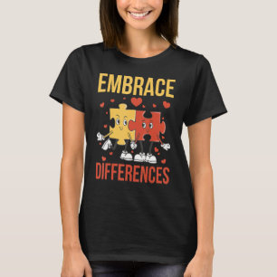 Embrace Differences, Funny World Autism Day Puzzle T-Shirt