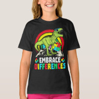 Embrace Differences T Rex Dinosaur Autism Awarenes
