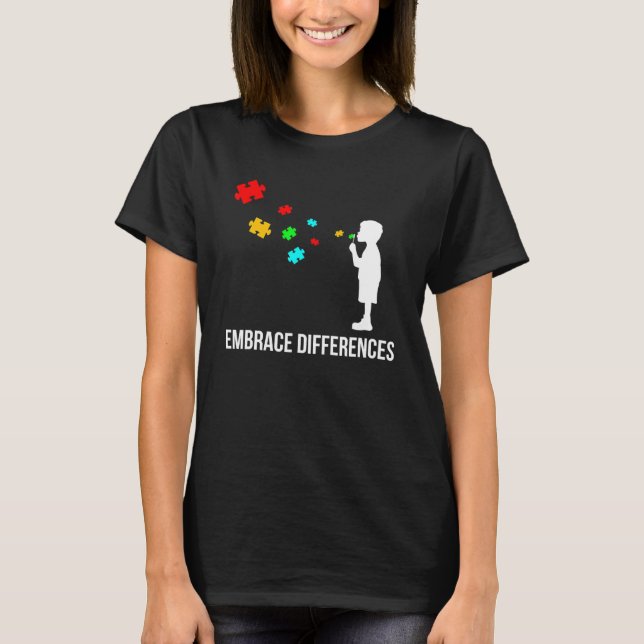 Embrace Differences Tee Support Autism Awareness D (Front)
