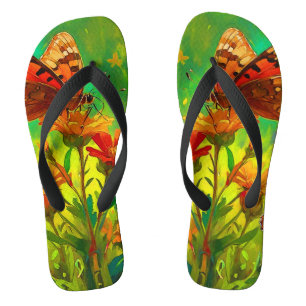 Embrace Diversity - Butterfly and Wild Flowers Jandals