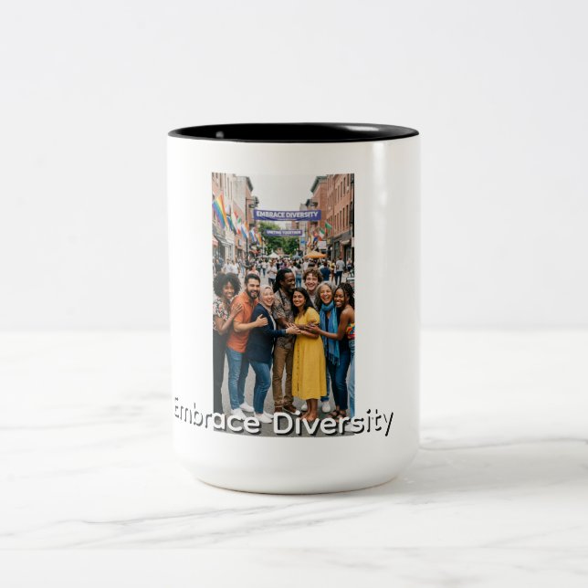 Embrace Diversity Two-Tone Coffee Mug (Center)