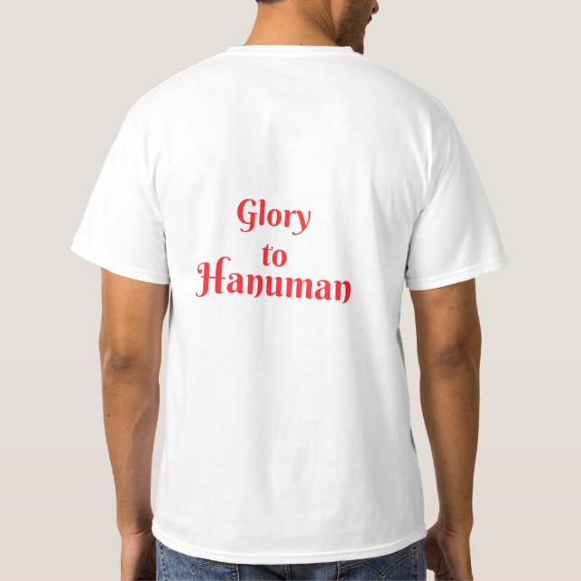 "Embrace Divine Vibes with our 'Glory to Hanuman' T-Shirt (Back)