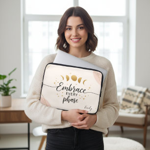 Embrace Every Phase – Personalised Moon Phases Lap Laptop Sleeve